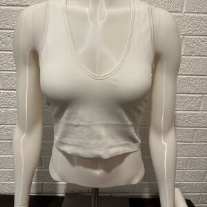 White Ribbed Tank Top